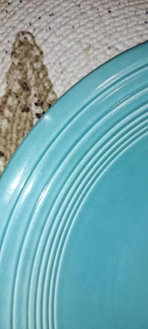 Vintage Genuine Fiesta Turquoise Dinnerware 7 Piece Lot HLC USA Plates Saucers S